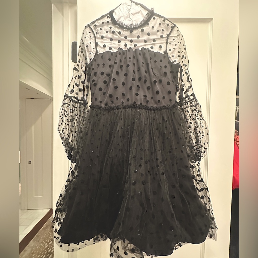 Shoshanna Midnight Black Mini Tulle Dress
